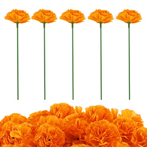AIEX 30 Stück Ringelblumen mit Stielen, Ringelblumen Blumen Bündel Orange Kunstblumen für Hochzeitsdekorationen Halloween Kränze DIY Projekte Tischdekoration von AIEX