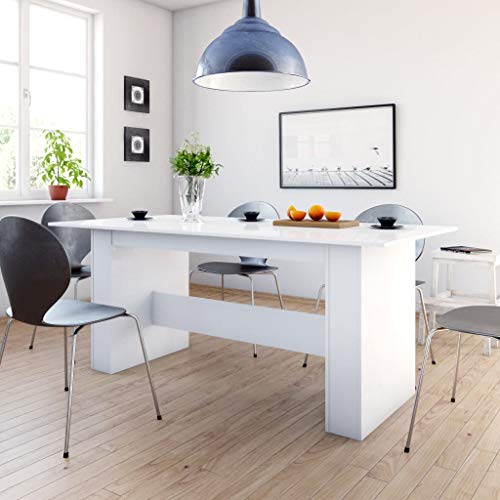 AIJUUKJP Furniture Home Tools Esstisch Hochglanz Weiß 180x90x76cm Holzwerkstoff von AIJUUKJP