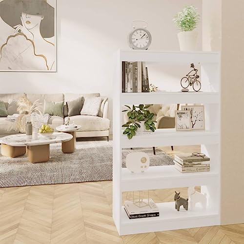 AIJUUKJP Möbel Home Tools Bücherschrank Raumteiler Weiß 80x30x135cm Holzwerkstoff von AIJUUKJP