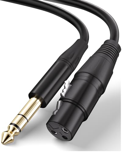 AILZPXX Ausgewogenes XLR Kabel 0.5M, Klinke 6,35mm TRS auf XLR-Buchse, Symmetrisches Stereo Klinke auf XLR Signalverbindungskabel Mikrofonkabel für Gitarre, Lautsprecher, Verstärker, Bühne, DJ von AILZPXX