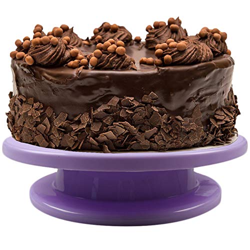 AIMEITE Tortenplatte Drehbar Tortenständer Kuchenplatte Drehbar 28cm Tortenständer Drehbar Tortenplatte Plastik Decorating Cake Stand (Lila) von AIMEITE