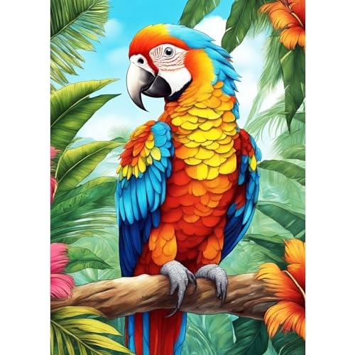 AIRDEA 5D Bunter Papageienvogel Diamond Painting Erwachsene, DIY Diamond Painting Bilder Erwachsene, Diamantmalerei Bastel Set Nach Zahlen Heimdekor Geschenk 30x40cm von AIRDEA