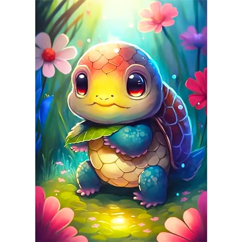 AIRDEA 5D Cartoon Süße Schildkröte Diamond Painting, Diamant Painting Erwachsene Set, Full Drill Bilder Diamant Malerei Poster Kreuzstich Kits 30x40cm von AIRDEA