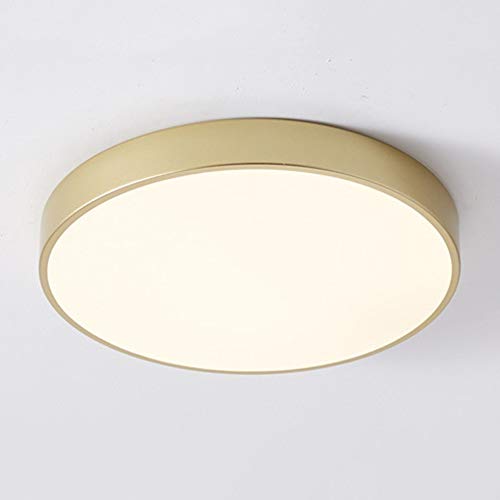 AIRUI Gold Rund Deckenleuchte Modern Schmiedeeisen LED Deckenlampe Ultradünn Unterputz Innenbeleuchtung Für Wohnzimmer Schlafzimmer Flur Balkon,Warm White-50CM 39W von AIRUI