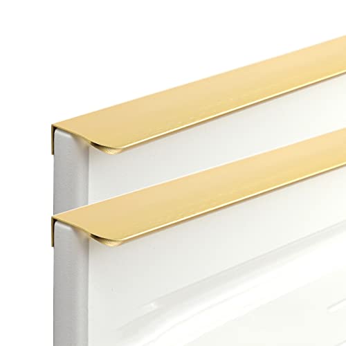 2 Stück Unsichtbarer Möbelgriff Gold Schrankgriffe Versteckt SchubladenKnöpfe Türgriff unsichtbar Hinterschraubgriff für Schlafzimmer Küche Kleiderschrank Profilgriff (Länge 600mm) von AIRYLI