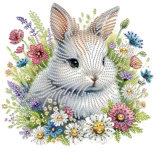 AISEN 5D DIY Diamond Painting Osterdeko Bilder Kobold Set, Teilbohrer Diamant Malerei Ostern Deko Ostereier Malen nach Zahlen 30x30cm (Osterhase 01) von AISEN