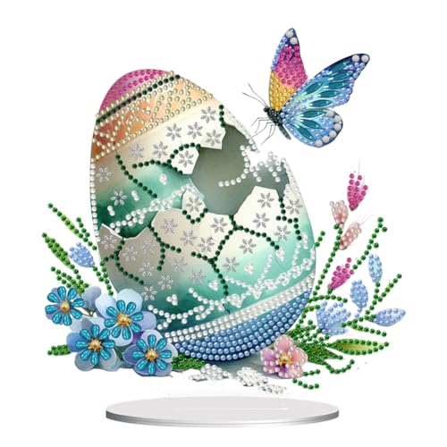 AISEN 5D DIY Diamond Painting Osterdeko Osterhase Ornament, Diamant Malerei Tischdeko Ostern Deko Ostereier Geschenk (F) von AISEN