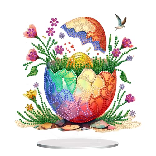 AISEN 5D DIY Diamond Painting Osterdeko Osterhase Ornament, Diamant Malerei Tischdeko Ostern Deko Ostereier Geschenk (G) von AISEN