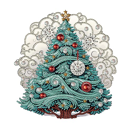 AISEN Teilbohrer DIY 5D Diamond Painting Bilder Weihnachten Set, Diamond Painting Weihnachtbaum Kit, Diamant Malerei Weihnachtsdeko Leinwand, 30x30cm (D) von AISEN