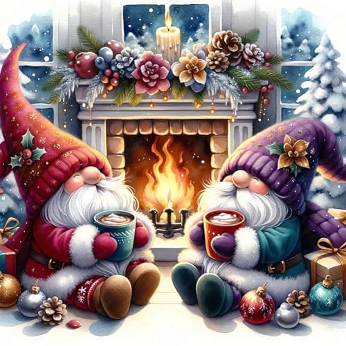 AISEN Vollbohrer DIY 5D Diamond Painting Kobold Set, Diamond Painting Kobold Winter Kit, 5D Diamant Malerei Kinder Kreuzstich 30x30cm (F) von AISEN