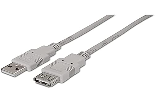 AISENS A101 – 0013 – Kabel USB 2.0-Verlängerungskabel 1.8 m für Kabel, geeignet für Spiele-Konsole, Digitalkameras, Webcam, Drucker und Maus beige von AISENS