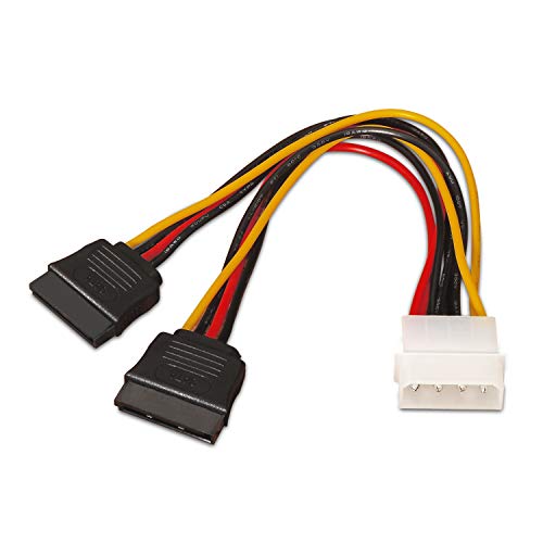 AISENS A131 – 0161 – Kabel SATA Stromversorgung (Molex 4pin/M-2 X SATA weiblich, 20 cm) schwarz von AISENS