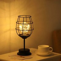 Nachtlicht Retro Eisen Kreative Tischlampe Weinglas Nachtlicht Kupferdraht für Home Restaurant Hotel von AISKDAN