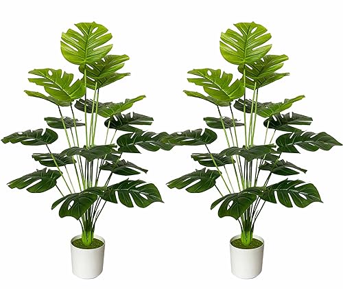 AIVORIUY Künstliche Pflanze im Topf Seidenblumen Grün Kunstpflanzen Groß Fake Seidenpflanze Zimmerpflanze Kunststoff Pflanze Büropflanze Deko Wohnzimmer Balkon Garten (75cm Grüne Monstera) von AIVORIUY