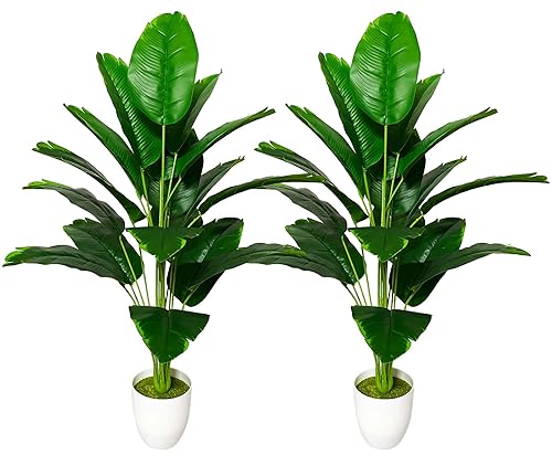 AIVORIUY Künstliche Pflanzen Groß Kunstpflanze im Topf Plastik Künstliche Palmen Fake Plant Deko für Zimmerpflanzen Wohnzimmer Schlafzimmer Büro Einweihungsgeschenk (80cm Grüner Paradiesvogel) von AIVORIUY