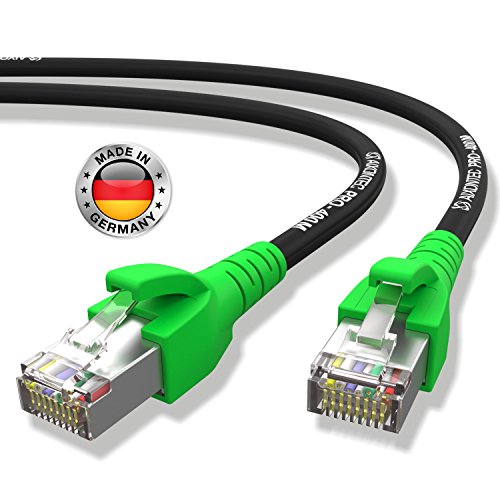 AIXONTEC® 0,5Meter CAT6 High-Speed LAN-Netzwerk-Gigabit-Ethernet-Kabel geschirmt halogenfrei grüner Premium RJ45-Stecker 10/100/1000Mbit/s Draka-Gigabit-Patch-FTP-Kabel Hergestellt in Deutschland von AIXONTEC