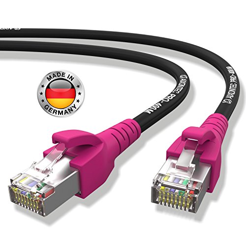 AIXONTEC® 0,5Meter CAT6 High-Speed LAN-Netzwerk-Gigabit-Ethernet-Kabel geschirmt halogenfrei magenta Premium RJ45-Stecker 10/100/1000Mbit/s Draka-Gigabit-Patch-FTP-Kabel Hergestellt in Deutschland von AIXONTEC