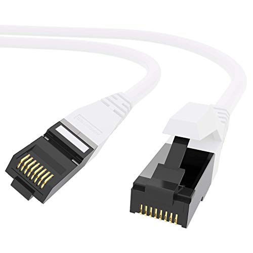 AIXONTEC 1,5 m Profi Netzwerk LAN Kabel WEIß, Cat 7 S FTP LEONI Ethernet LAN DSL Daten Kabel, RJ 45 Stecker Patchkabel HIGH SPEED 10 Gigabit Router Power LAN Kabel - MADE IN GERMANY von AIXONTEC