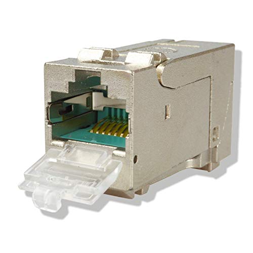 AIXONTEC Cat.6A Keystone Jack RJ45 Modul Buchse 500 Mhz 10Gbit vollgeschirmt- 180 Grad, werkzeuglose Montage, toolless, made in Europe von AIXONTEC