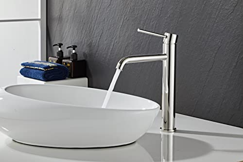 AIYA Bath Design Wasserhahn aus Edelstahl | Poliert, Hoch | Zeitloses und modernes Design aus Dänemark | Einhandmischer-Wasserhahn fürs Bad | Waschtischarmatur | Hohe Qualität und Haltbarkeit von AIYA Bath