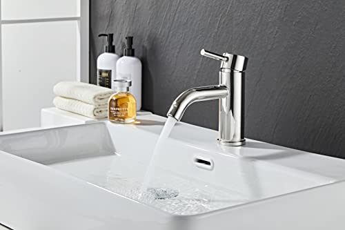 AIYA Bath Design Badarmatur aus Edelstahl | Poliert | Zeitloses und modernes Design aus Dänemark | Einhebelmischer fürs Bad | Waschtischarmatur | Hohe Qualität und Haltbarkeit von AIYA Bath