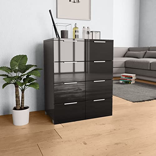 AJJHUUKI Schränke & Aufbewahrung-Kommode Sideboard Hochglanz Schwarz 60x35x80 cm Holzwerkstoff AJJHUUKI Schränke & Aufbewahrung-Kommode Sideboard Hochglanz Schwarz 60x35x80 cm Holzwerkstoff von AJJHUUKI