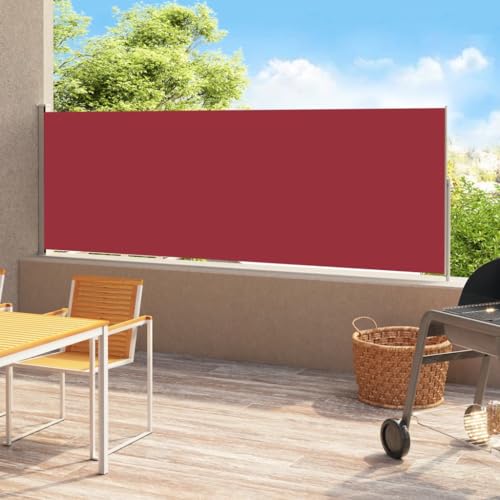 Home Outdoor OthersPatio Seitenmarkise, einziehbar, 220 x 500 cm, Rot von AJJHUUKI