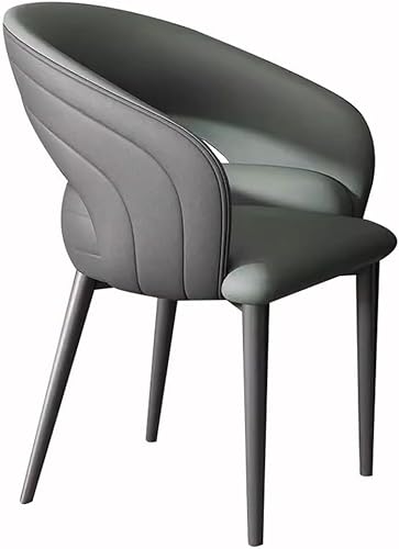 AJKKYFBI Chai Esszimmerstühle aus Mikrofaser-Leder, für Küche, Esszimmer, Wohnzimmer, Sessel mit Metallstuhlbeinen für gewerbliche Restaurants/Hellgrau + K Grau/Größe (Farbe: Grün + K Grau, Größe: von AJKKYFBI