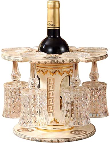 AJYBYUKJ Dekoratives Weinregal, Tisch-Weinregal – Flaschenhalter aus Keramik, bietet Platz für 1 Flasche Rotwein und 6 Tassen. Kreative Dekorationen, hoffnungsvolle Vision Beauty Comes von AJYBYUKJ