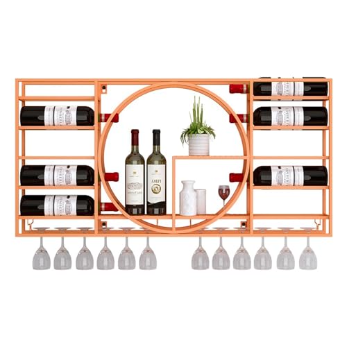 AJYBYUKJ Weinregal, Barregale, Wandmontage, mit hängendem Weinglas-Aufbewahrungshalter, Regal, Likörregal, Minibar, Weinregale für Weinflaschen, Glasregale, Eck-Kaffeebar-Schrank, von AJYBYUKJ