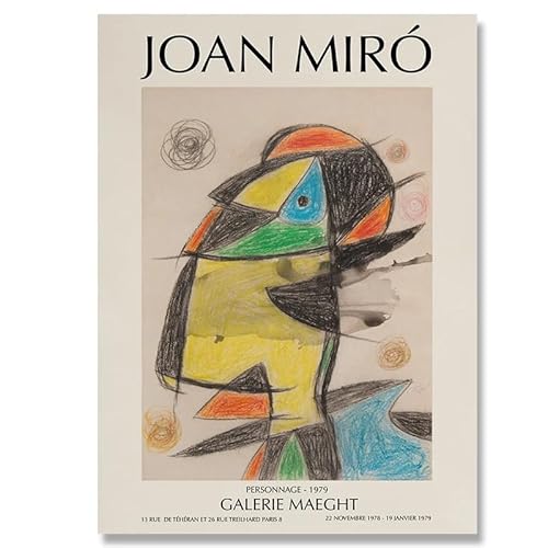 AJYSD HQPLB Juan Miró Poster Abstrakte Ultramodernismus Drucke Juan Miró Wandkunst Vintage Leinwand Malerei Für Wohnzimmer Schlafzimmer Dekor Bilder 20x30cmx1 Kein Rahmen von AJYSD HQPLB