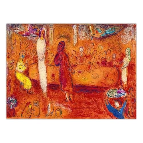 AJYSD HQPLB Marc Chagall Poster Lebendige Menge Drucke Marc Chagall Wandkunst Vintage Leinwand Malerei Für Wohnzimmer Wohnkultur Bilder 20x30cmx1 Kein Rahmen von AJYSD HQPLB