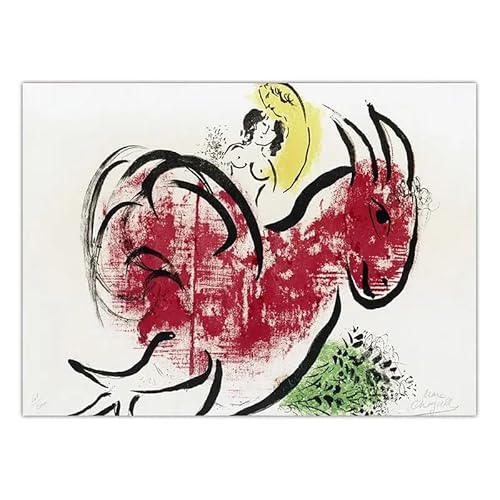 AJYSD HQPLB Marc Chagall Poster Menschen Und Tiere Abstrakte Drucke Marc Chagall Wandkunst Leinwand Malerei Für Wohnzimmer Wohnkultur Bilder 20x30cmx1 Kein Rahmen von AJYSD HQPLB