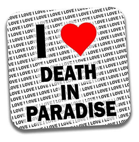 Getränke-Untersetzer mit Aufschrift "I Love Death in Paradise", Geschenk für Geburtstag, Weihnachten von AK Giftshop