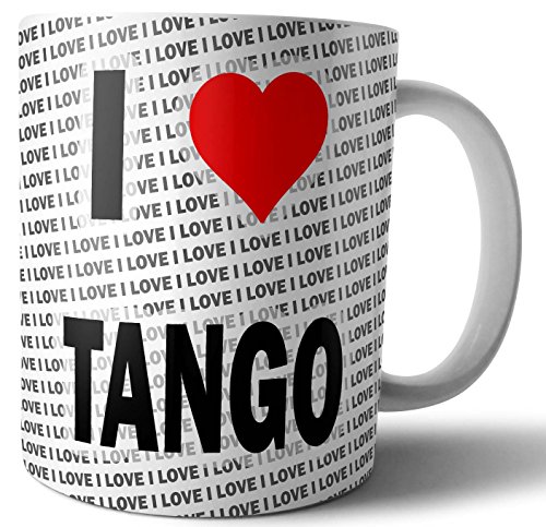 Tasse mit Aufschrift "I Love Tango", für Tee, Kaffee, Geburtstag, Weihnachten von AK Giftshop