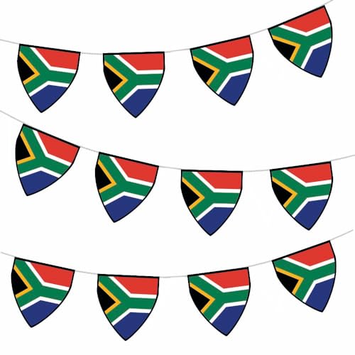 Wimpelkette mit Südafrika-Flagge, Geburtstag, Hochzeit, Events, Dekorationen, 12 Stück/2,5 m Band von AK Giftshop