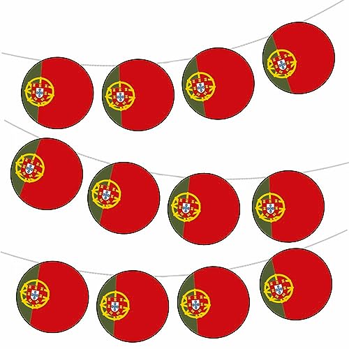 Wimpelkette mit portugiesischer Portugal-Flagge, Party-Dekoration, 12 Stück/2,5 m Band von AK Giftshop