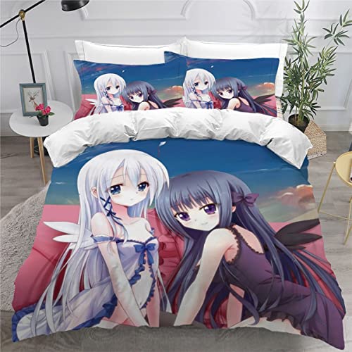 AKATIE Sommer Bettwäsche 220x240 Hochwertig 3D Motiv Bettbezug Anime Manga Kawaii-Mädchen Bettwäsche 3-TLG Mikrofaser Luxus Erwachsene Bettbezug Set Mit ReißVerschluss von AKATIE