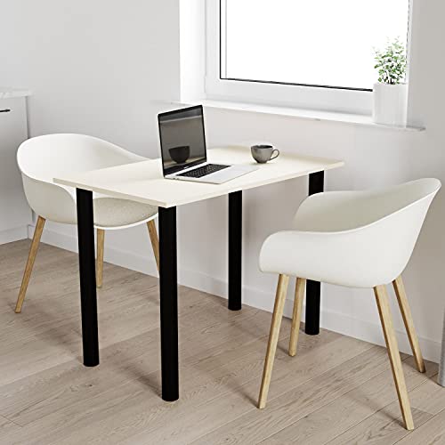 mikon 80x50 | Esszimmertisch - Esstisch - Tisch mit SCHWARZEN Beinen - Küchentisch - Bürotisch | VANILLE von mikon