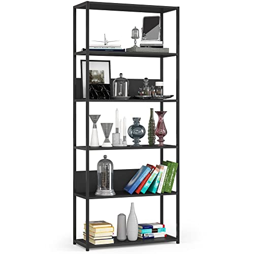 AKORD | Loft 80 cm Bücherregal | Moderner Schrank | Bücher Regal | 6 Einlegeböden | Für den Haushalt | Für das Büro | Hohe Qualität | Metallrahmen | Beschädigungssicher | Stabil | 24 Monate Garantie von AKORD