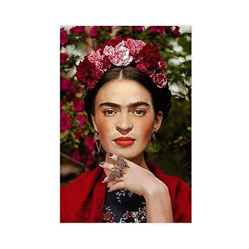 AKSEKA Frida Kahlo 12 Leinwand-Poster, Wandkunst, Dekoration, Bild, Gemälde für Wohnzimmer, Schlafzimmer, Dekoration, Rahmen-Stil, 50 x 75 cm von AKSEKA