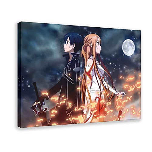 Anime Sword Art Online Poster 19 Leinwandposter Wandkunst Dekor Druck Bild Gemälde für Wohnzimmer Schlafzimmer Dekoration Rahmen Stil 50 x 75 cm von AKSEKA