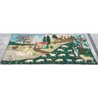 Bildteppich Aubusson Teppich Vintage Traditioneller Kelimteppich 196 X 98 cm von AKattraction