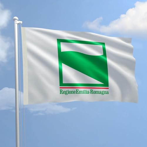 Flagge Emilia Romagna 200 x 300 cm aus nautischem Polyester 115 g/m² mit doppelter umlaufender Falte, Seil und Mantel. Geeignet sowohl für Innen- und Außenbereich von AL PRODUCTION