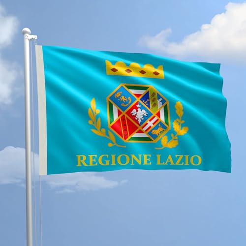 Flagge Lazio 200 x 300 cm aus nautischem Polyester 115 g/m² mit doppelter umlaufender Falte, Seil und Mantel. Geeignet sowohl für IN/OUT DOOR von AL PRODUCTION