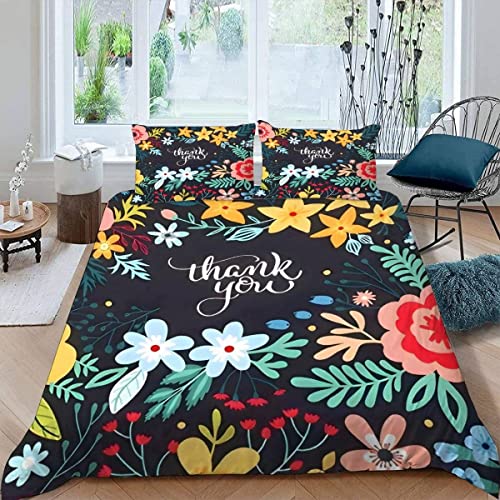 ALABOW 100% Microfaser Blumen Blätter Bettwäsche 200x200 cm 3teilig mit Reißverschluss 3D Abstrakt Sommerbettwäsche Sets Warme Winter Weich Bettbezug mit 2 Kissenbezug 80x80 cm von ALABOW