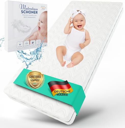 ALAVYA HOME® Babymatratze 60x120 Cozy 10 cm hoch inkl. Matratzenschoner bis 30 cm Höhe Oeko Tex 100 Zertifiziert mit waschbarem Bezug Härtegrad H2 Matratze für Babybett von ALAVYA HOME