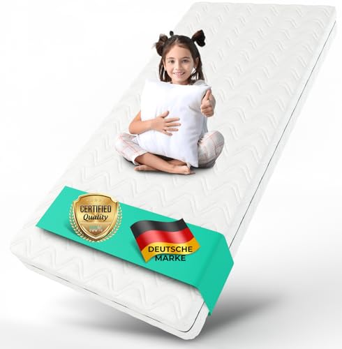 ALAVYA HOME® Kindermatratze 90x200 cm ohne Spannbettlaken 10 cm hoch I CertiPUR zertifizierter Kaltschaum mit waschbarem Bezug I Hochwertige Matratze für Kinderbett Jugendmatratze 200x90 I Made in EU von ALAVYA HOME