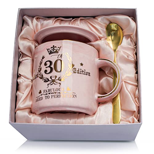 Geschenke zum 30. Geburtstag für Frauen, Fabelhafter 30. Limited Edition, 14 Unzen Kaffeetasse mit Golddruck, für ihre beste Freundin, Ehefrau, Schwester, Kollegin, schöne Geschenkbox von ALBISS