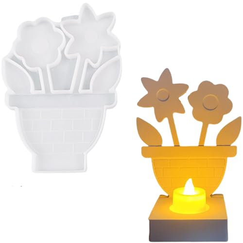 Silikonformen Gießformen, Silikonform Kerzenhalter, Neues Konzept zur Herstellung Ihrer eigenen Kerzenhalter, Silikon Gießform Kerzenhalter, Gipsformen zum Gießen (Einsatz - Blumen B) von ALEFBET